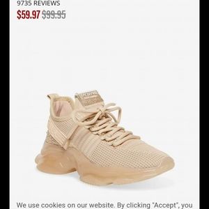 Steve Madden size 9 tan an rhinestones sneakers